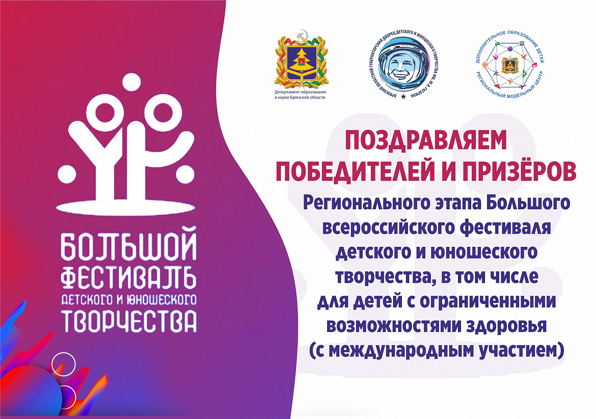 Итоги регионального этапа Большого всероссийского фестиваля детского и юношеского творчества в Брянской области