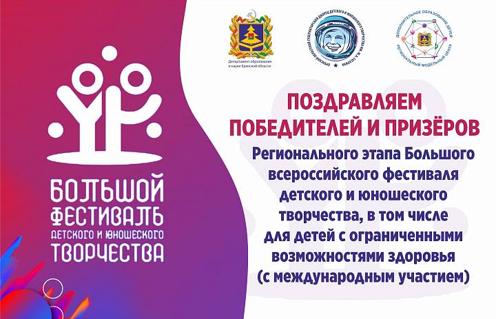 Итоги регионального этапа Большого всероссийского фестиваля детского и юношеского творчества в Брянской области