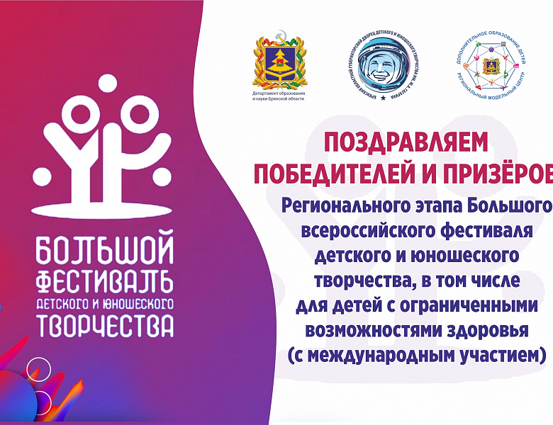 Итоги регионального этапа Большого всероссийского фестиваля детского и юношеского творчества в Брянской области
